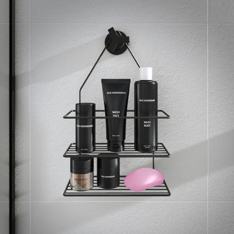 ESTANTE DOBLE PARA BAÑO NEGRO - Imagen 3