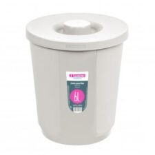 *PAPELERA CON TAPA DE 6lts - BEIGE