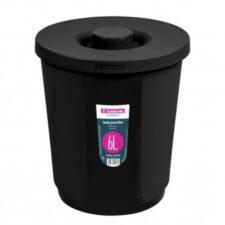 *PAPELERA CON TAPA DE 6lts - NEGRA