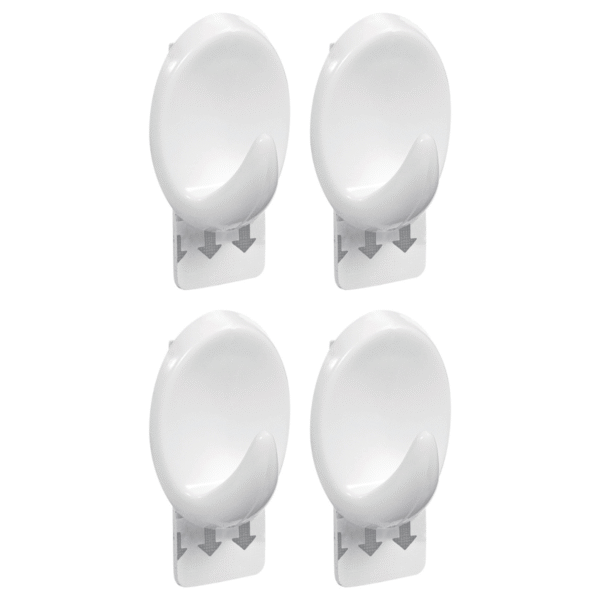 GANCHO OVAL BLANCO C/ADHESIVO P x4
