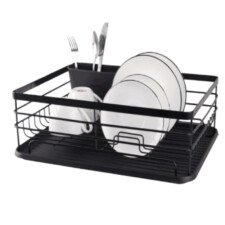 ESCURRIDOR DE PLATOS NEGRO C/BANDEJA