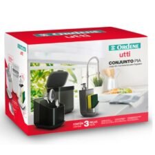 *SET 3 PIEZAS (ESCURRIDOR, PORTA JABÓN Y PAPELERA) GRIS