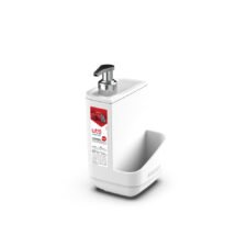 *PORTA JABON LIQUIDO 550ml C/SOPORTE P/ ESPONJA BLANCO