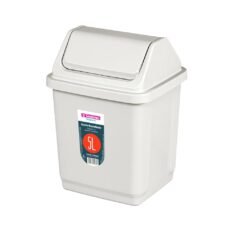 BASURERO CON TAPA VAIVEN DE 5lts - BEIGE