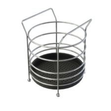 PORTA CUBIERTOS REDONDO CON FONDO PLASTICO - NEGRO