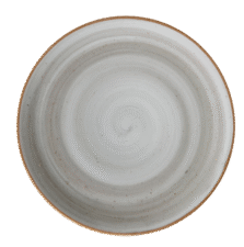 PLATO LLANO COUPE 23,6cm  PORCELANA ARTISAN GRIS