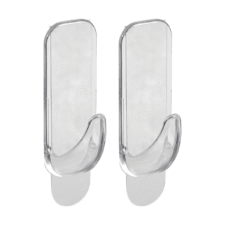 GANCHO RECT. CRISTAL C/ADHESIVO M x2