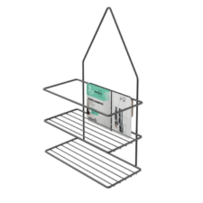 ESTANTE DOBLE PARA BAÑO NEGRO