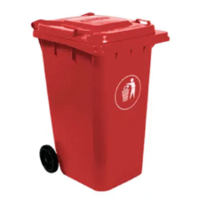 CONTENEDOR P/RES C/RUEDAS 120L ROJO
