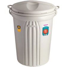 BASURERO CON TAPA DE 70lts - BEIGE