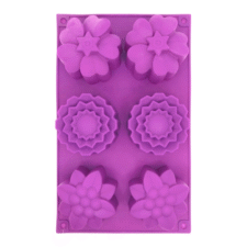 MOLDE 6 FLORES DE SILICONA 27x16,5x4cm