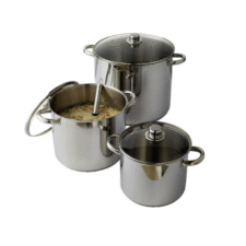 SET 4 OLLAS ALTA C/TAPA DE VIDRIO 22/24/26/28cm