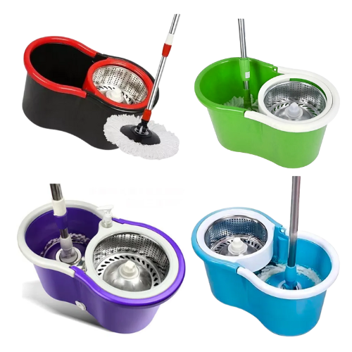 SET DE BALDE 13LTS. C/MOPA GIRATORIA 360° C/ESCURRIDOR ACERO INOX