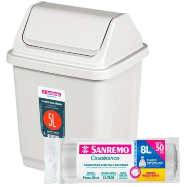 BASURERO 5LTS + 50 BOLSAS - SANREMO