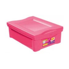 CAJA ORGANIZADORA BAJA ROSA 13,5 LITROS.